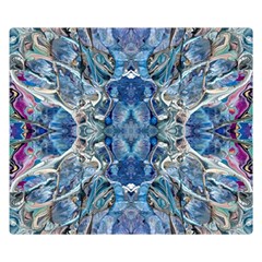 Blue Pour Blend  Premium Plush Fleece Blanket (small) by kaleidomarblingart