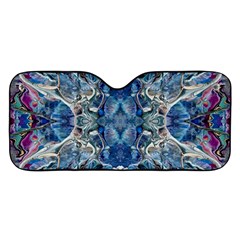 Blue Pour Blend  Car Windshield by kaleidomarblingart