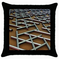 0118 F Expression Of Structure Large Throw Pillow Case (black) by geonetique