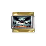 Halloween Goodie Gold Trim Italian Charm (9mm) Front