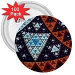 Fractal Triangle Geometric Abstract Pattern 3  Buttons (100 pack)  Front