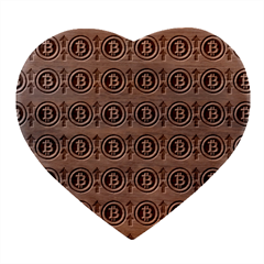 Bitcoin Logo Pattern Heart Wood Jewelry Box by ExtraAwesomeSauce