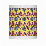 Colorful Bitcoin Pattern White Mug Center