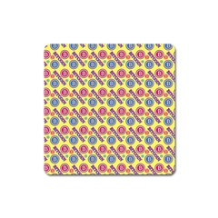 Colorful Bitcoin Pattern Square Magnet by ExtraAwesomeSauce