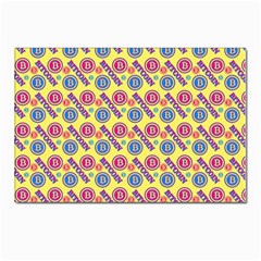 Colorful Bitcoin Pattern Postcard 4 x 6  (pkg Of 10) by ExtraAwesomeSauce