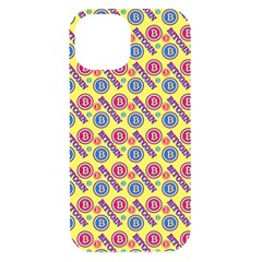 Colorful Bitcoin Pattern Iphone 15 Black Uv Print Pc Hardshell Case by ExtraAwesomeSauce