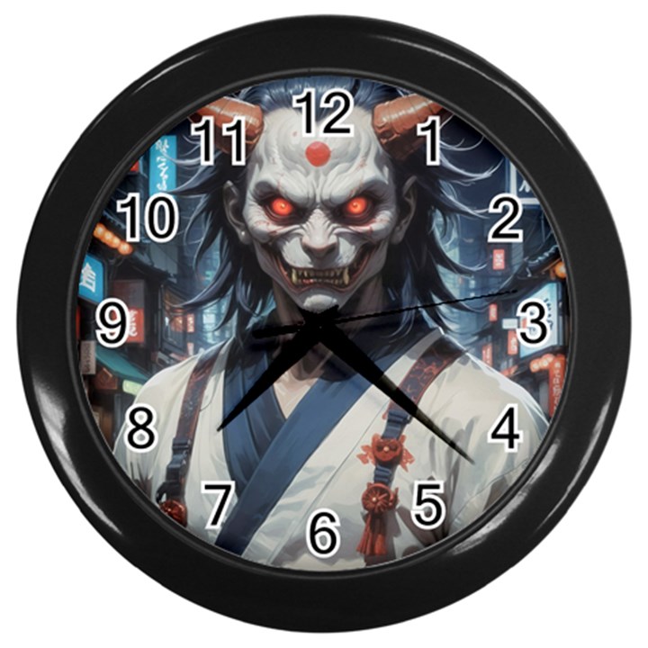 Demon Samurai Wall Clock (Black)