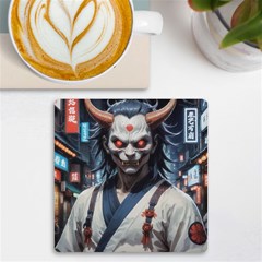 Demon Samurai Uv Print Square Tile Coaster  by AwesomeSauce