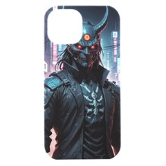 Cyberpunk Demon Samurai Iphone 15 Black Uv Print Pc Hardshell Case by AwesomeSauce