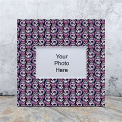 Sugar Skull Cat Pattern White Box Photo Frame 4  X 6  by ExtraAwesomeSauce