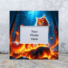 Enchanted Fire Feline White Box Photo Frame 4  X 6  by ExtraAwesomeSauce