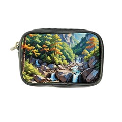 Serene Mountain Waterfall Landscape Coin Purse by ExtraAwesomeSauce