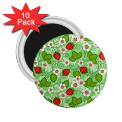 Strawberries Pattern Seamless 2 25  Magnets (10 Pack)  by Posterlux