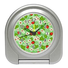 Strawberries Pattern Seamless Travel Alarm Clock by Posterlux