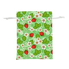 Strawberries Pattern Seamless Lightweight Drawstring Pouch (l) by Posterlux