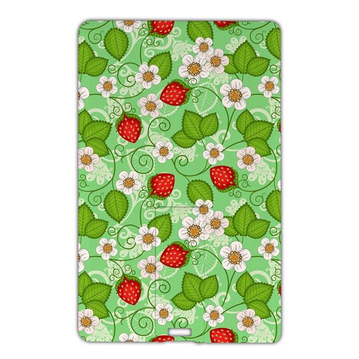 Strawberries Pattern Seamless Name Card Style USB Flash Drive