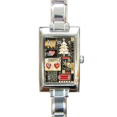 Christmas Reindeer Rectangle Italian Charm Watch by Posterlux