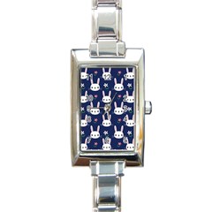 Cute Bunny Pattern, Easter, Koteto Rectangle Italian Charm Watch by kyorashop23