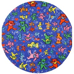 Grateful Dead Dancing Bears Pattern Wooden Puzzle Round by Salmanaz77