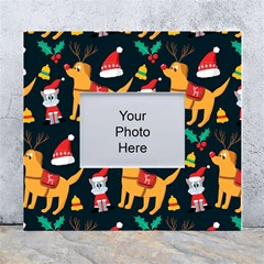 Funny Christmas Pattern Background White Wall Photo Frame 5  X 7  by Ket1n9