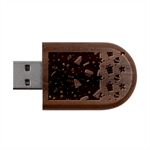 Flat Design Christmas Pattern Collection Art Wood Oval USB Flash Drive USB