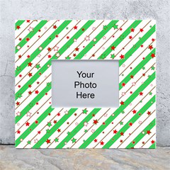 Christmas Paper Stars Pattern Texture Background Colorful Colors Seamless White Wall Photo Frame 5  X 7  by Ket1n9