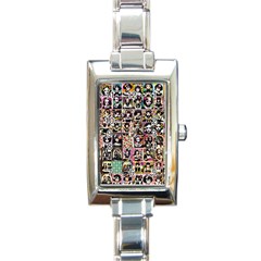 Spanish Gothic Girls Pattern Rectangle Italian Charm Watch by violetheavensky