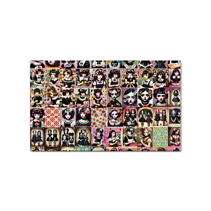 Spanish Gothic Girls Pattern Sticker (Rectangular)