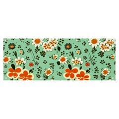 Retro 1960s Flowers Pattern 3 Banner And Sign 8  X 3  by violetheavensky