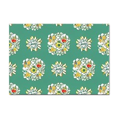 Retro 1960s Flowers Pattern 2 Sticker A4 (10 Pack) by violetheavensky