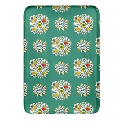 Retro 1960s Flowers Pattern 2 Rectangular Glass Fridge Magnet (4 Pack) by violetheavensky