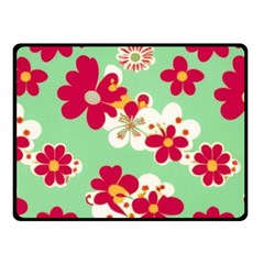 Retro 1960s Flowers Pattern Fleece Blanket (small) by violetheavensky