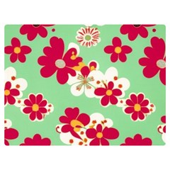 Retro 1960s Flowers Pattern Premium Plush Fleece Blanket (extra Small) by violetheavensky