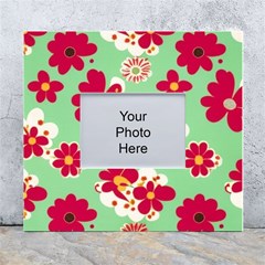 Retro 1960s Flowers Pattern White Wall Photo Frame 5  X 7  by violetheavensky