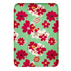 Retro 1960s Flowers Pattern Rectangular Glass Fridge Magnet (4 Pack) by violetheavensky