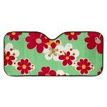 Retro 1960s Flowers Pattern Car Windshield Sunshade Front