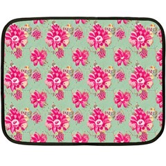 Retro 1880s Flowers Pattern 11 Two Sides Fleece Blanket (mini) by violetheavensky