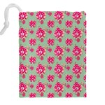 Retro 1880s Flowers Pattern 11 Drawstring Pouch (4XL) Back