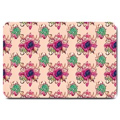 Retro 1880s Flowers Pattern 10 Large Doormat by violetheavensky