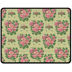 Retro 1880s Flowers Pattern 9 Fleece Blanket (medium) by violetheavensky