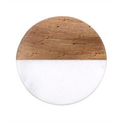 Retro 1880s Flowers Pattern 9 Classic Marble Wood Coaster (round)  by violetheavensky