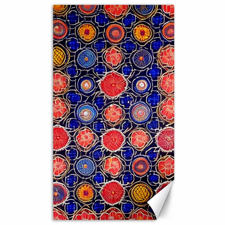 Retro Geometric Shapes And Flowers 3 Canvas 40  x 72 