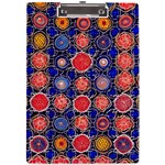 Retro Geometric Shapes And Flowers 3 A4 Acrylic Clipboard Front