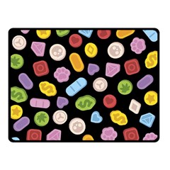 Ecstasy Pills Pattern Two Sides Fleece Blanket (small) by Valentinaart