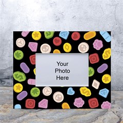 Ecstasy Pills Pattern White Tabletop Photo Frame 4 x6  by Valentinaart