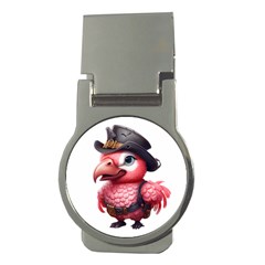 Kawaii Pink Parrot Pirate Money Clips (round)  by KawaiiArtStyle