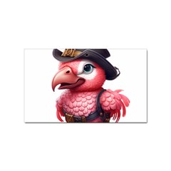 Kawaii Pink Parrot Pirate Sticker (rectangular) by KawaiiArtStyle