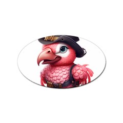 Kawaii Pink Parrot Pirate Sticker Oval (100 Pack) by KawaiiArtStyle