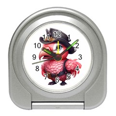 Kawaii Pink Parrot Pirate Travel Alarm Clock by KawaiiArtStyle