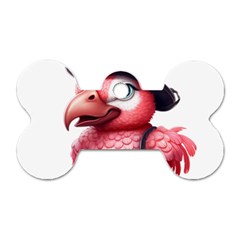 Kawaii Pink Parrot Pirate Dog Tag Bone (two Sides) by KawaiiArtStyle